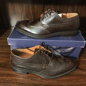 NEW Stafford Logan Wingtip Brogue Oxford Brown NIB Men's 8.5M